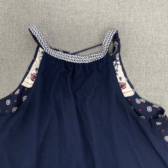 Altar'd State Boho Blouse Asymmetrical Sleeveless Top Paisley Print Tassel Front - Picture 12 of 14